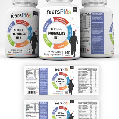 Supplement bottle label design