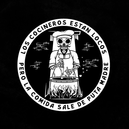 Bold t-shirt with the title 'Edgy T-Shirt design for a hip restaurant.'