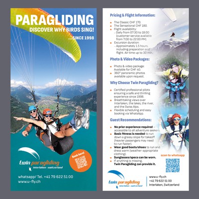 PARAGLIDING Rack Card